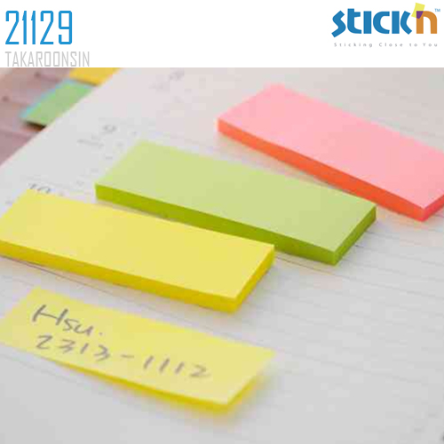 กระดาษโน้ต STICKN 3″x1″ คละสี นีออน 21129 (1x3)