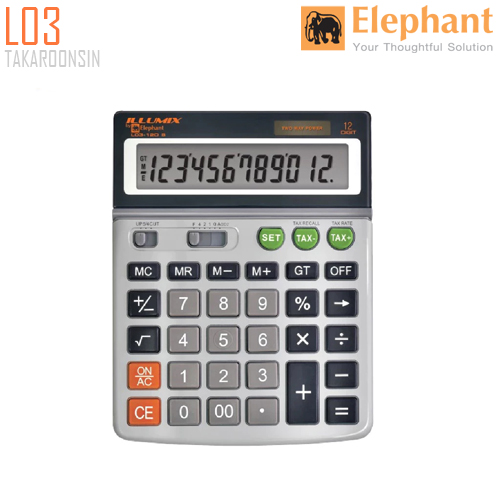 เครื่องคิดเลขอิลลูมิกซ์ ELEPHANT 12 หลัก รุ่น L03