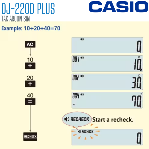 เครื่องคิดเลข CASIO 12 หลัก DJ-220D PLUS แบบมีฟังส์ชั่น