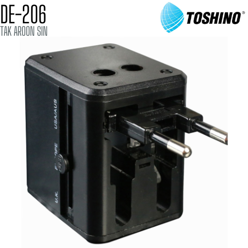 ปลั๊กแปลง TOSHINO DE-206 4 in 1 + 2 USB 
