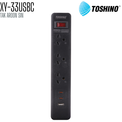 รางปลั๊กไฟ Toshino XY-33USBC ความยาว 3 เมตร + 1 USB 2 TYPE C