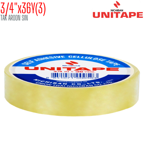 เทปใส 3/4 นิ้ว x 36 หลา UNITAPE แกน 3 นิ้ว