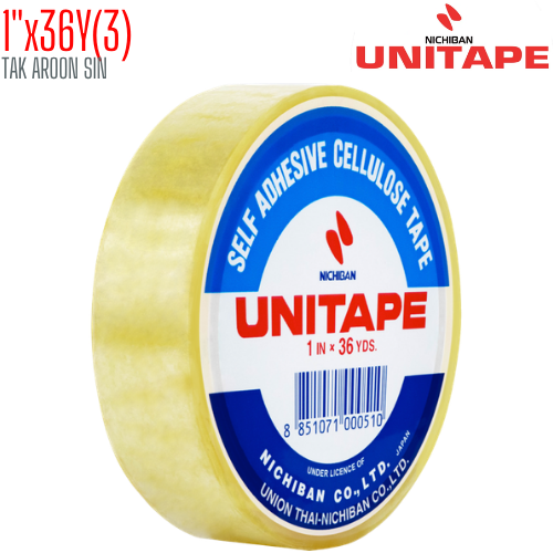เทปใส 1 นิ้ว x 36 หลา UNITAPE แกน 3 นิ้ว