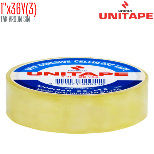 เทปใส 1 นิ้ว x 36 หลา UNITAPE แกน 3 นิ้ว