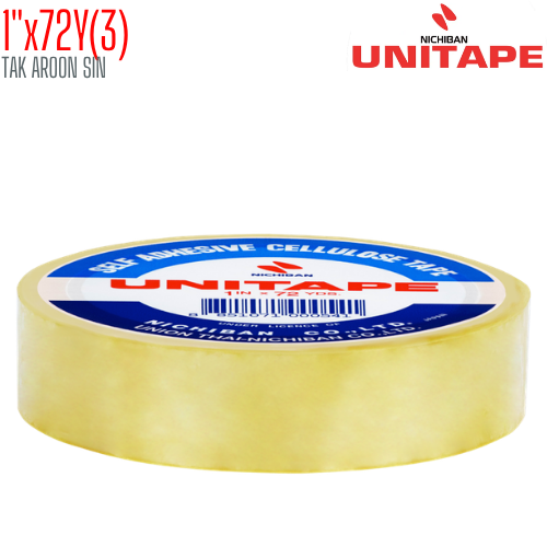 เทปใส 1 นิ้ว x 72 หลา UNITAPE แกน 3 นิ้ว