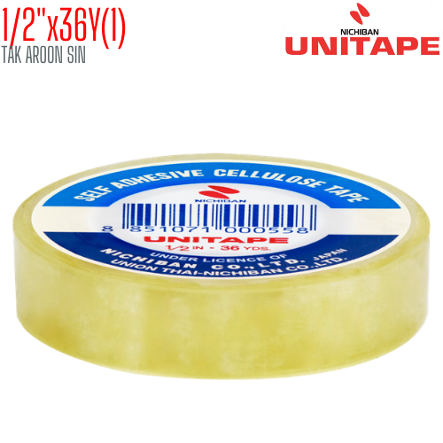 เทปใส 1/2 นิ้ว x 36 หลา UNITAPE แกน 1 นิ้ว