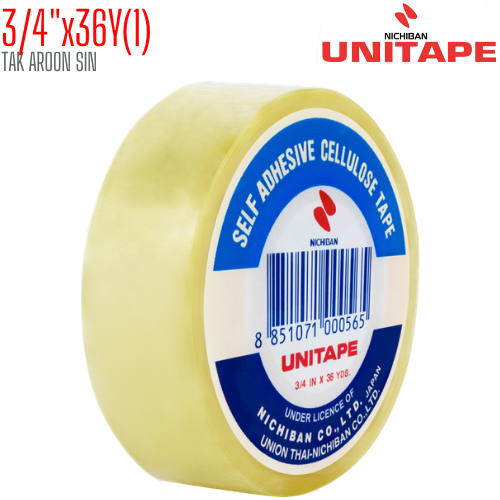 เทปใส 3/4 นิ้ว x 36 หลา UNITAPE แกน 1 นิ้ว