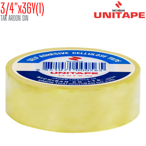 เทปใส 3/4 นิ้ว x 36 หลา UNITAPE แกน 1 นิ้ว