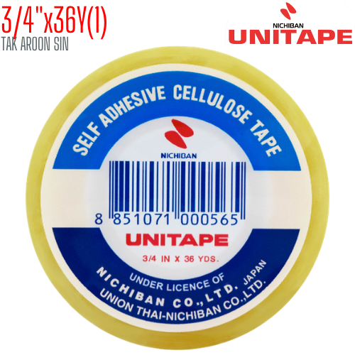 เทปใส 3/4 นิ้ว x 36 หลา UNITAPE แกน 1 นิ้ว