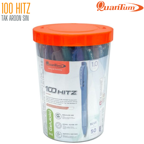 ปากกาลูกลื่น QUANTUM 100 HITZ ขนาด 1.0 มม. หมึกน้ำเงิน