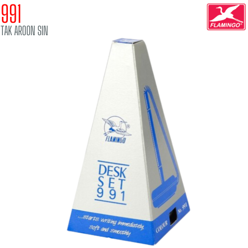 ปากกาลูกลื่นพร้อมแท่นตั้งโต๊ะ 0.7 มม. Flamingo 991