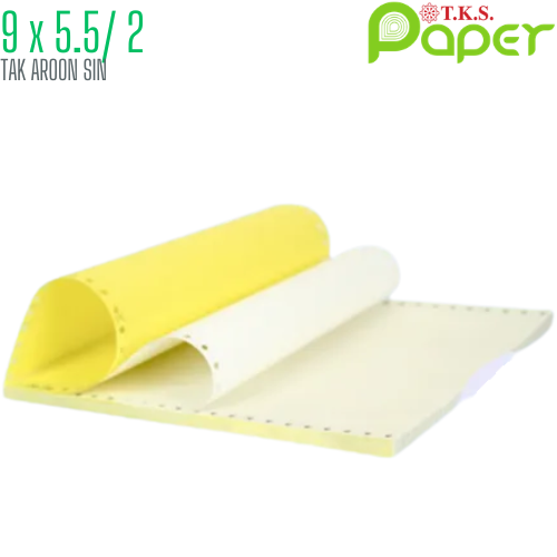 กระดาษต่อเนื่อง เคมี T.K.S. 9x5.5 / 2 ชั้น
