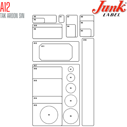 ป้ายสติ๊กเกอร์ผนึกแห้ง 34x79 มม. #A12 Junk Label