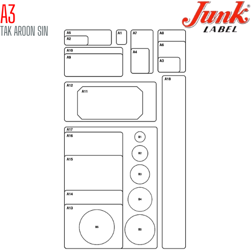 ป้ายสติ๊กเกอร์ผนึกแห้ง 13x19 มม. #A3  Junk Label