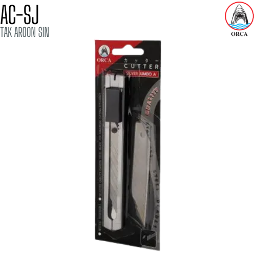มีดคัตเตอร์สเตนเลส พร้อมใบมีด ขนาด 18 มม. ORCA รุ่น JUMBO AC-SJ