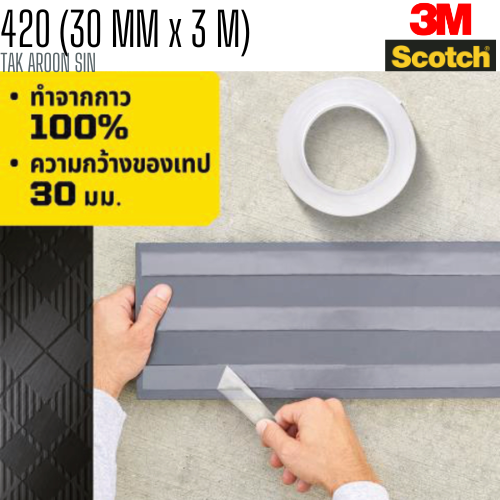 เทปกาว 2 หน้า แบบเจลใส 30 มม.x 3 เมตร SCOTCH 420