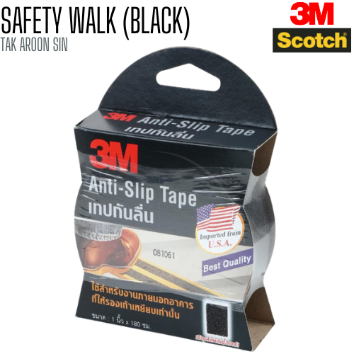 เทปกันลื่น SAFETY WALK สำหรับงานภายนอก 1 นิ้ว x 180 ซม. สีดำ