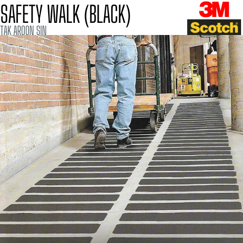 เทปกันลื่น SAFETY WALK สำหรับงานภายนอก 1 นิ้ว x 180 ซม. สีดำ