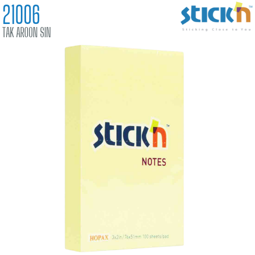 กระดาษโน้ต STICKN 3 x 2 นิ้ว 21006 สีเหลือง