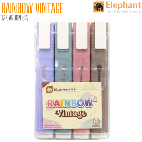 ปากกาเน้นข้อความ ตราช้าง RAINBOW VINTAGE