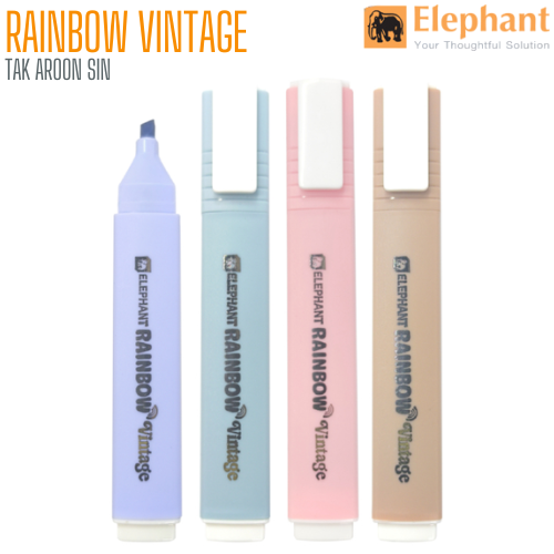 ปากกาเน้นข้อความ ตราช้าง RAINBOW VINTAGE