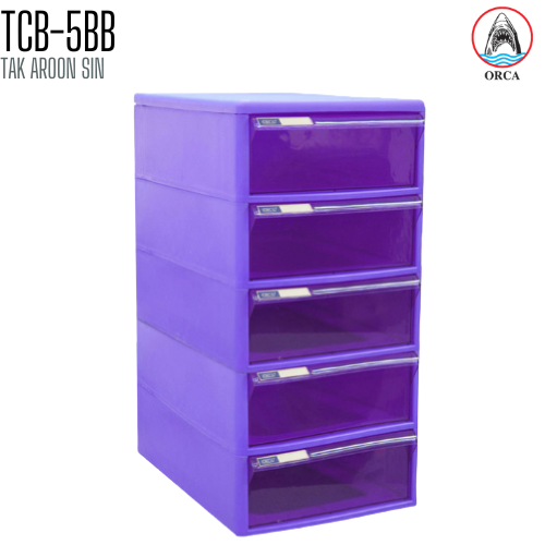 ตู้เอกสาร 5 ชั้น โครงสี ลิ้นชักสีใส ORCA TCB-5BB