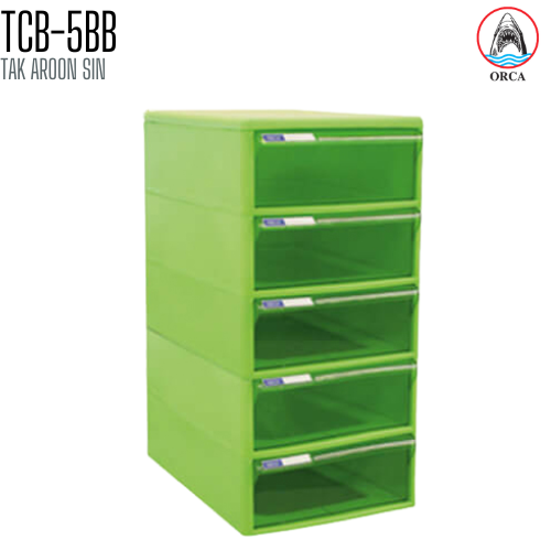 ตู้เอกสาร 5 ชั้น โครงสี ลิ้นชักสีใส ORCA TCB-5BB