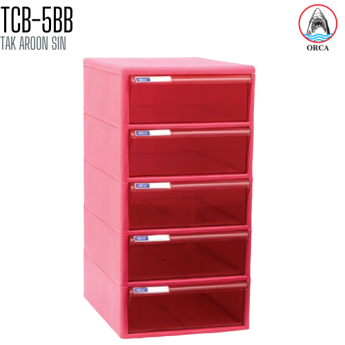 ตู้เอกสาร 5 ชั้น โครงสี ลิ้นชักสีใส ORCA TCB-5BB